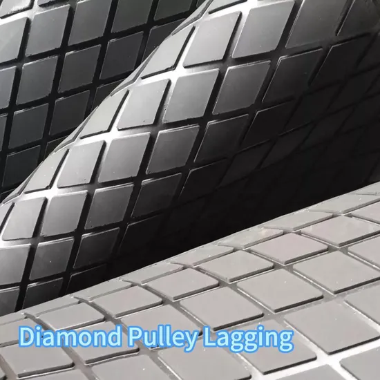 Wear Resisting Diamond Patterned Rubber Pulley Lagging Sheet for Belt Conveyor
