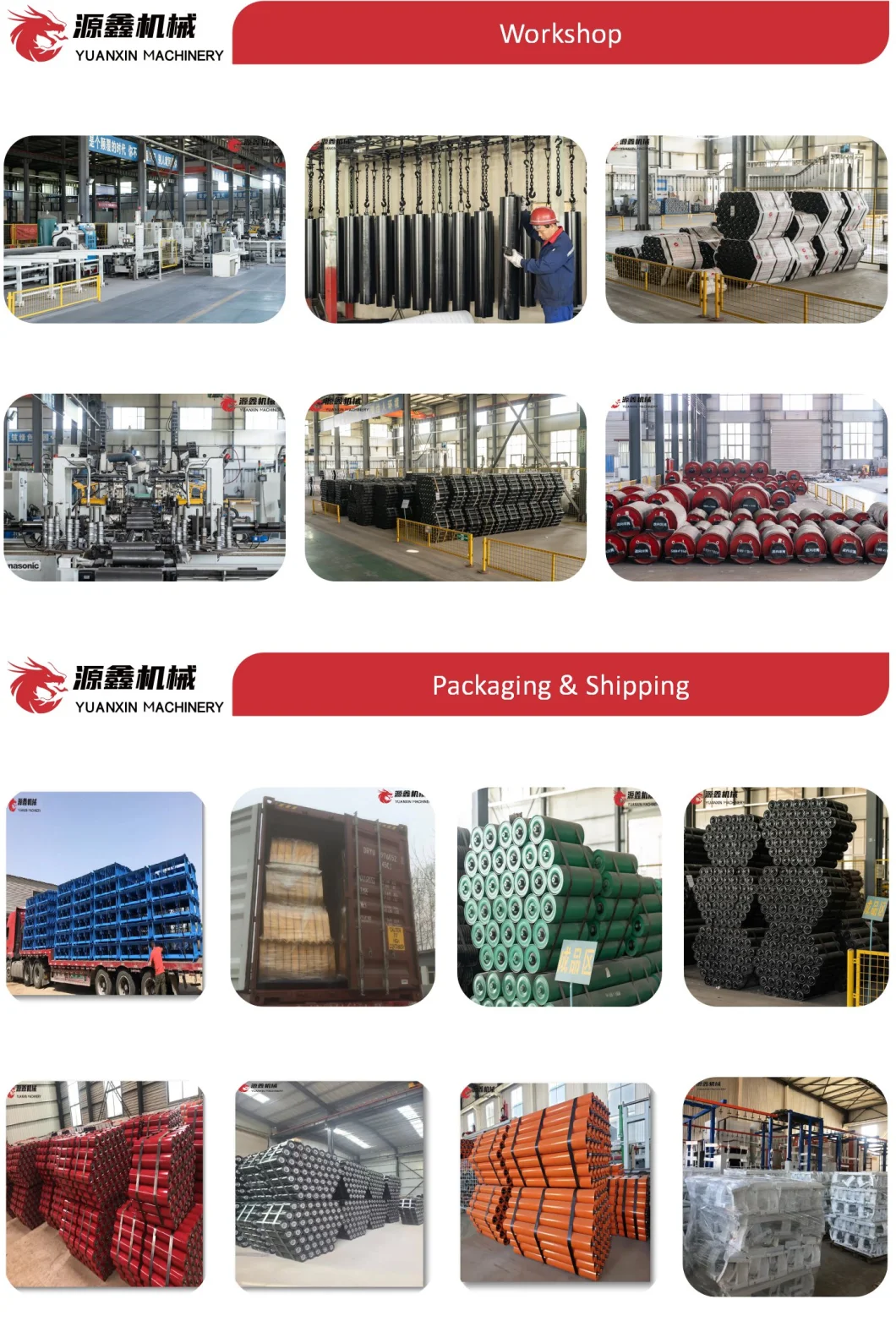 Conveyor Rollers/Steel Idler/Plastic Roller, Rubber Disc Roller, Impact Cushion Roller, Return Roller with Rubber Disc