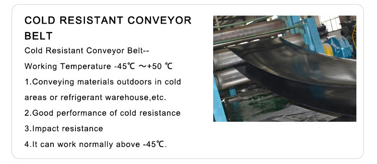 Cold Resistant Rubber Conveyor Belt Factory Wholesale Price Conveyor Line Rubber Conveyor Belt Common Type Rubber Sheet Super Wear Resistant