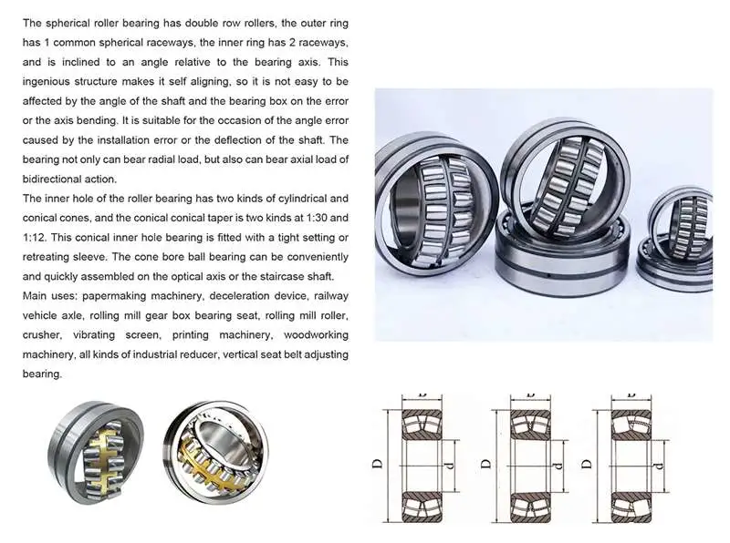 High Qulaity Self-Aligning Spherical Conveyor Flat Roller Bearings Busing 22238ca