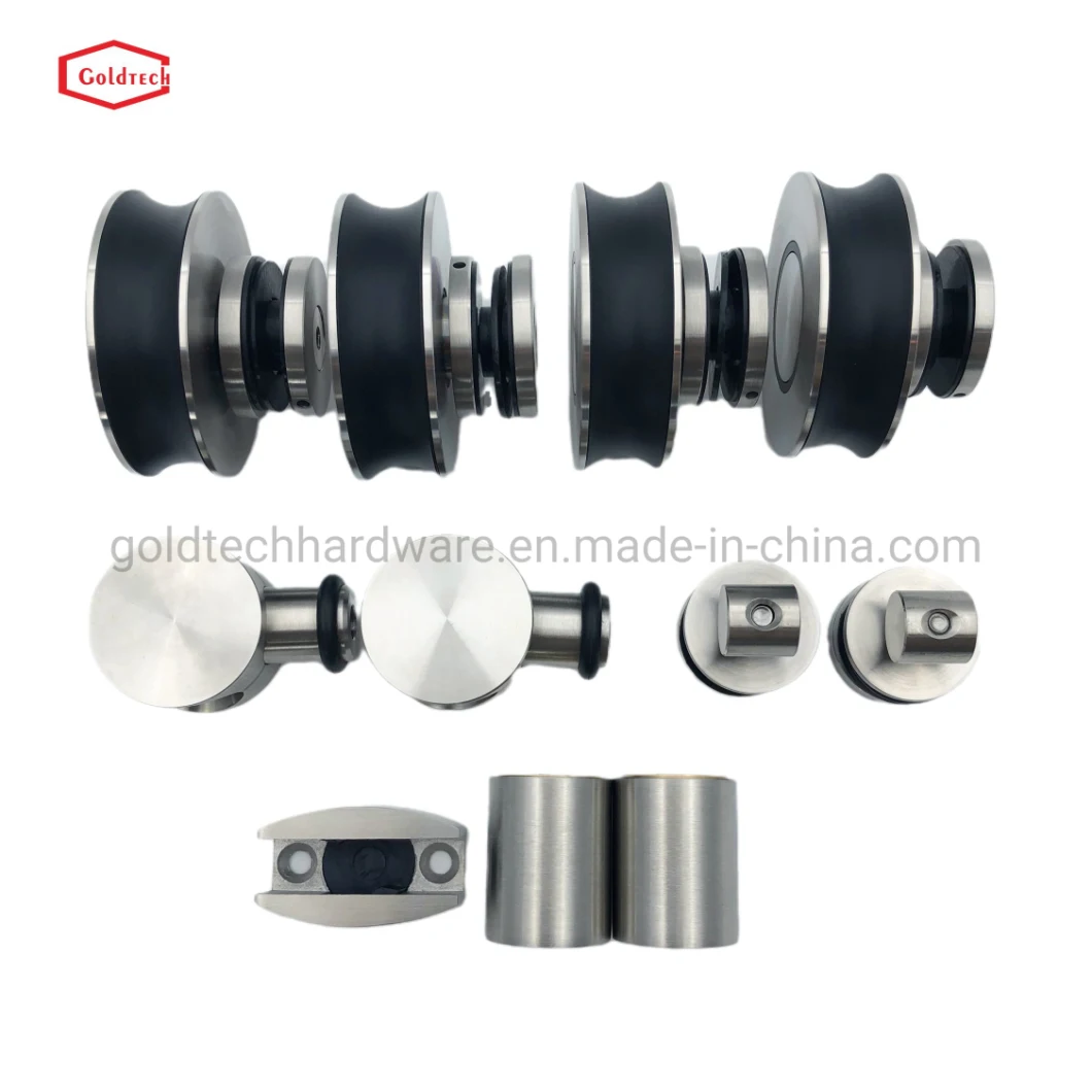Stainless Steel Glass Hardware Kits Adjustable Sliding Shower Door Track Roller