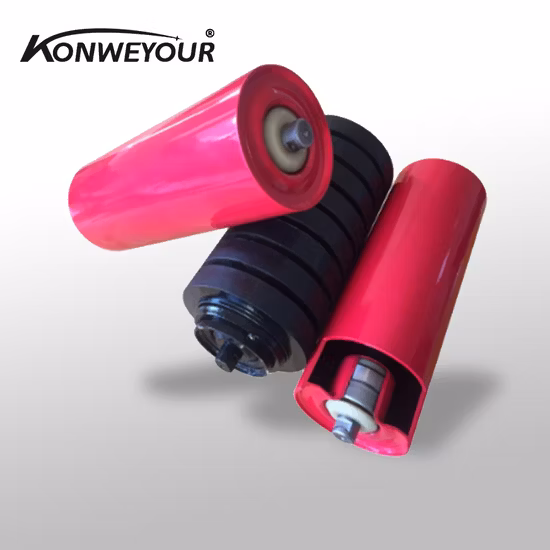 Belt Conveyor HDPE Nylon Plastic Steel Self Aligning Training Carry Carrier Trough Rubber Coated Disc Impact Offset Flat Return Wing Guide Garland Roller