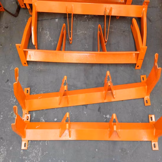 Conveyor Roller Idler Frame Heavy Duty Hot Galvanized Powder Coated Steel Trough Carrier Carrying Hanging Bel Conveyor Roller Idler Support Bracket Frame